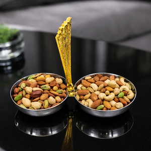 Bol à noix en acier avec poignée pour hôtel de luxe, bol de service antique à prix de gros - Product Image 4