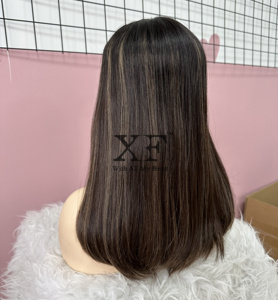 18 pollici marrone con riflessi naturali <span class=keywords><strong>capelli</strong></span> ondulati <span class=keywords><strong>veri</strong></span> <span class=keywords><strong>capelli</strong></span> umani parrucca 100% <span class=keywords><strong>capelli</strong></span> vergini parrucca gioiello Kosher Sheitel - Product Image 4