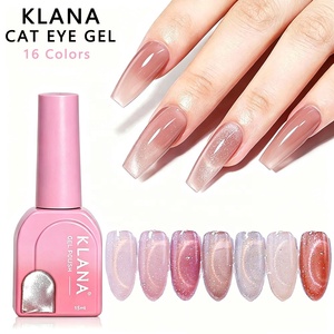 KLANA 16 Colors 3 In 1 UV <b>Gel</b> Set Transparent Jelly <b>Gel</b> Polish <b>Kit</b> Soak Off Nail Art <b>Gel</b> With Acrylic Color Chart for Salon DIY - Product Image 2
