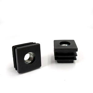 Bouchon carré en plastique noir avec vis pour connecteur de tube et support d'étagère - Product Image 2