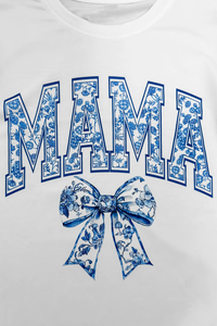 เสื้อสเวตเตอร์แขนยาวผูกโบว์สีฟ้าสำหรับคุณแม่ & คุณแม่ดีไซน์ตามสั่งพิมพ์ลา<span class=keywords><strong>ย</strong></span>ได้ตามต้องการ - Product Image 6