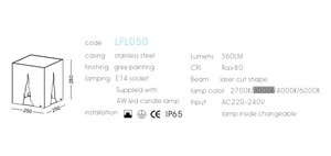 Đèn <span class=keywords><strong>LED</strong></span> Sân Vườn Ngoài Trời Sơn Màu Xám Thép Không Gỉ <span class=keywords><strong>4</strong></span> Chiều Hình Gốc Cây - Product Image 2