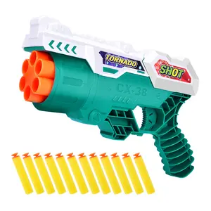 Cheap price new children's creative manual loading six hole soft bullet gun shooting battle game boy toy gun