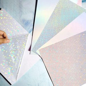 Feuilles de stratifié holographiques transparentes, vinyle de stratification de superposition de taille A4, Film de stratifié holographique auto-adhésif imperméable - Product Image 5