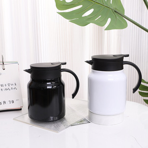 Tetera térmica de acero inoxidable negro con tapa resistente al calor 316 para oficina, café, té, separador de agua - Product Image 3
