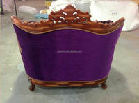 Juego de Sofás de Madera Antiguos y de Terciopelo Morado de Arabia Saudita OE-FASHION / Sofá de Madera Turco / Sofá de Madera Egipcio