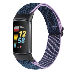 Bracelet de montre élastique en Nylon pour <span class=keywords><strong>Fitbit</strong></span> <span class=keywords><strong>Charge</strong></span> <span class=keywords><strong>5</strong></span> Bracelet respirant en Nylon <span class=keywords><strong>Sport</strong></span> Solo - Product Image 1