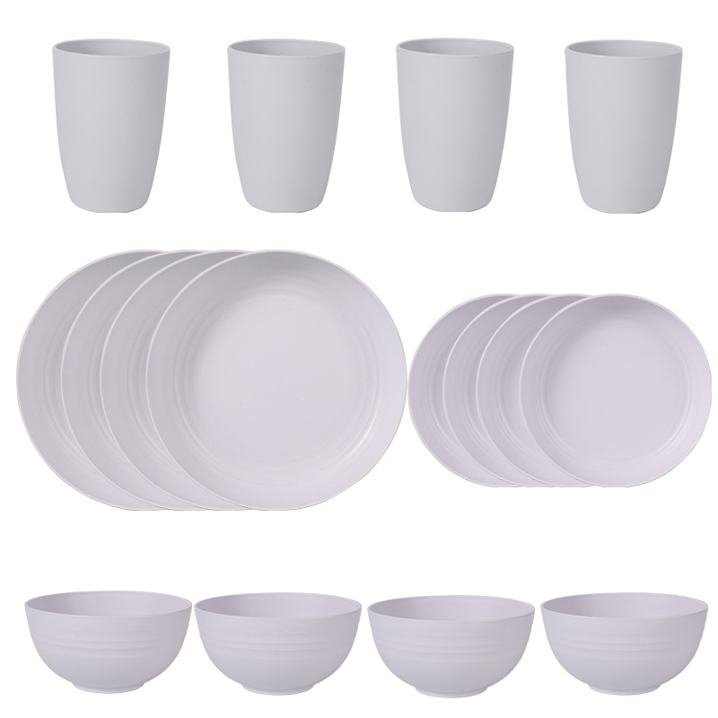 Blanc-Ensemble 16 pièces pour 4 personnes