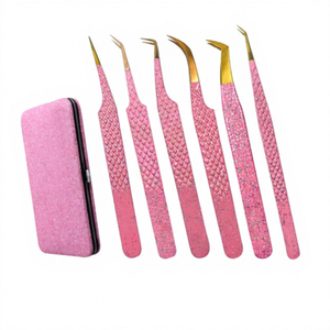 Pinzas Profesionales de Acero Inoxidable de Alta Calidad para Pestañas - Aplicador de Extensión de Pestañas con Punta Dentada Duradera para Uso en Salón - Product Image 1