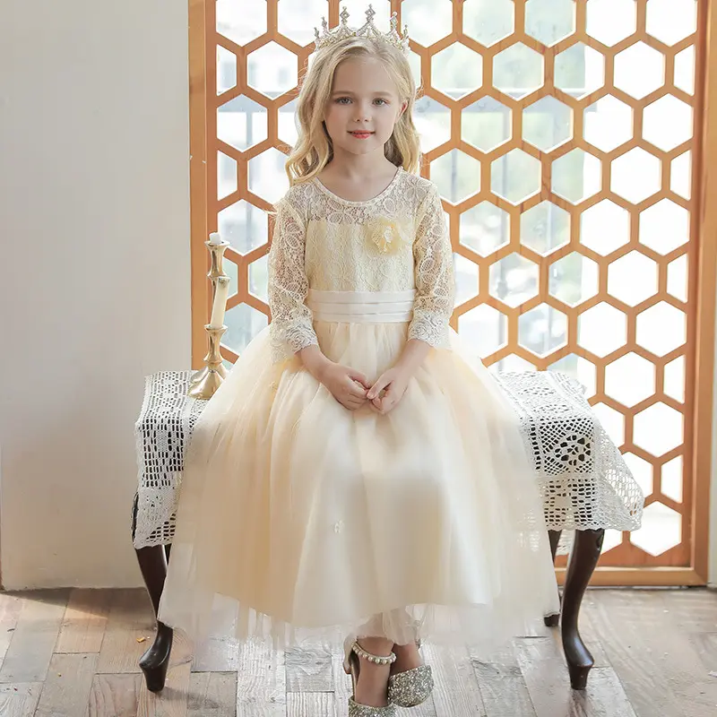 Vestido de princesa de flores para niñas, 5 a 14 años, con estampado Floral, para fiesta, 2023