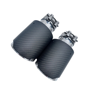 Embout d'échappement en fibre de carbone en gros d'usine 63mm entrée/101mm sortie voiture Akrapovi c tuyau de silencieux - Product Image 1