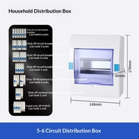 Boîte de distribution de type ouvert, étanche, pour usage domestique, petite boîte électrique, boîte de commande électrique, boîte de circuit avec disjoncteur