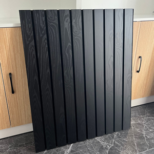 <span class=keywords><strong>Pannelli</strong></span> acustici a doghe di legno larghi 50mm Akupanel neri <span class=keywords><strong>3</strong></span> lati in PVC impiallacciatura <span class=keywords><strong>MDF</strong></span> <span class=keywords><strong>pannelli</strong></span> acustici a doghe per parete o soffitto - Product Image 2