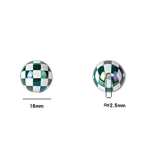 16mm UV-coated <b>Acrylic</b> Mixed Color Checkerboard Round <b>Bead</b> DIY Handmade Stringing Pen for Mobile Phone Chain Accessories - Product Image 2