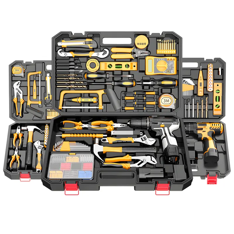 Oem Home Repair Tool Set Woodworking Cordless Drill Electrician Multi-function Household Toolbox