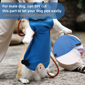 卸売犬服 高級プリントPUペット服 コーギー用 新しい可愛い大型犬用よだれかけ 防水腹巻き 夏春向けスタイリッシュで機能的 - Product Image 5