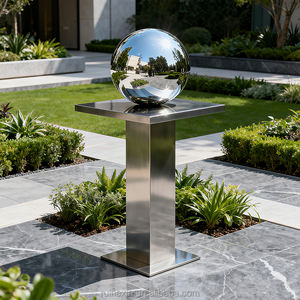 야외 정원 장식용 맞춤형 180mm 광택 스테인레스 스틸 거울 구 - Product Image 5