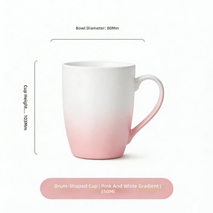 Tasses en céramique en forme de tambour aux couleurs dégradées, créatives et élégantes, parfaites pour offrir en cadeau ou comme tasse à boire pour les filles - Product Image 3