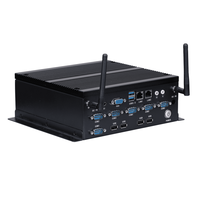 Hitam Mini PC DDR3 4K 30Hz IPC6100 ke-6 7th Gen Core I3 I5 I7cpu Processor 6 * COM Port untuk Gaming komputer