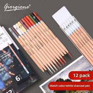 Juego de Lápices de Carbón Blanco, Lápices de Madera Natural Mate Estándar para Estudiantes de Arte de Giorgione - Product Image 5