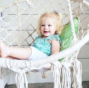 Intérieur Extérieur <span class=keywords><strong>Suspendu</strong></span> <span class=keywords><strong>Macramé</strong></span> Hamac Balançoire Chaise pour enfant et adulte - Product Image 5