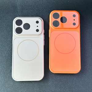 Nuovo Arrivo: <span class=keywords><strong>Cover</strong></span> Magnetica Opaca in Vetro <span class=keywords><strong>Arancione</strong></span> per <span class=keywords><strong>iPhone</strong></span> 17 14 15 16 <span class=keywords><strong>Pro</strong></span> Max con Pellicola Protettiva per Lente e Confezione in Carta - Product Image 4