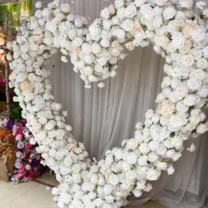 DKB pabrik desain baru pengaturan kualitas tinggi lengkungan latar belakang mawar bunga buatan lengkungan pernikahan untuk dekorasi pernikahan