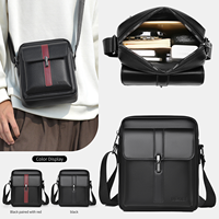 Tas Selempang Pria Bisnis Logo Dapat Disesuaikan, Kapasitas Besar, Tahan Air, Tahan Aus, Tas Crossbody untuk Pria