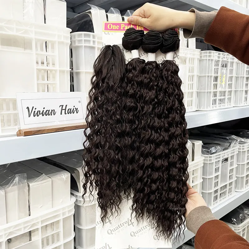 Commercio all'ingrosso più venduto classico pacchetto di capelli sintetici ad alta fibra con chiusura acqua wav per treccia all'ingrosso groviglio libero