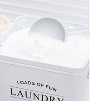 Boîte en étain carrée empilable de 5 L pour lessive en dosettes, vente en gros, seau de 5 gallons avec couvercle