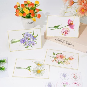 Biglietti d'Auguri Floreali in <span class=keywords><strong>Papiro</strong></span> con Acquerello e Lamina Dorata, con Buste e Adesivi per Cancelleria, Matrimoni, Compleanni, Baby Shower - Product Image 5