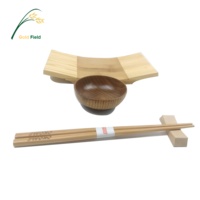 Assiette en bambou et bol en bois service de table sushi cadeau avec baguettes