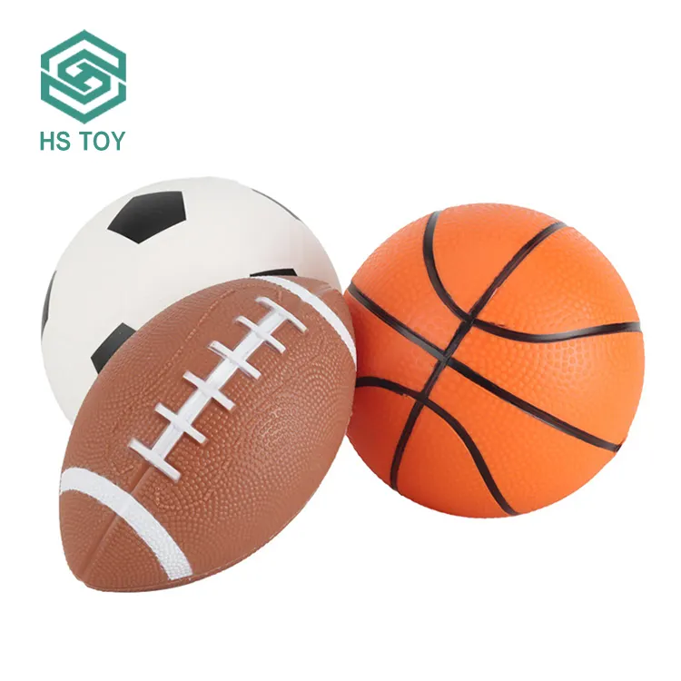 HS oyuncak en popüler 3 1 Kit oynamak yumuşak oyuncak futbol Rugby basketbol futbol anti-stres topu çocuklar için özel Logo