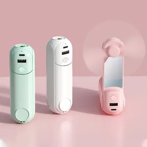 맞춤형 소형 핸디 폴드 접이식 휴대용 배터리 선풍기 개인 충전식 USB 휴대용 미니 선풍기