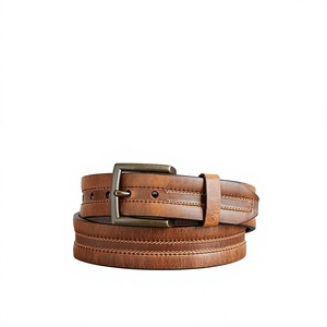 Achetez en ligne des ceintures en cuir véritable tendance, en solde, écologiques, en stock, pour hommes, style vintage formel, personnalisables en acier. - Product Image 2