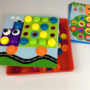 Puzzle à emboîter pour enfants de 2 à 4 ans, jouet éducatif stimulant le développement cérébral, reconnaissance des couleurs, design champignon et grands boutons - Product Image 3