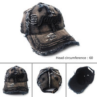 Sombrero de mezclilla desgastado vintage Gorra de béisbol rasgada de mezclilla lavada personalizada Clip ajustable para ajuste universal