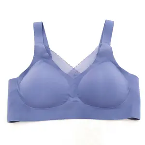 Silicone Breast and Blue Mastectomy Bra has Pocket to insert the