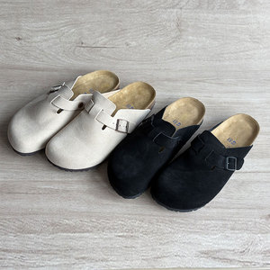 Unisex Mules Clogs Soft Cork Foot Bed Arch Support Breathable Leather Upper <strong>Slip</strong> <strong>on</strong> Casual Footwear - Product Image 2