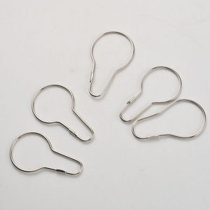 Gourd Shaped <b>Shower</b> Curtain <b>Hooks</b> Metal 70x40mm Carbon Steel Durable Bathroom Minimalist Design - Product Image 2