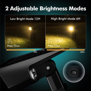 Projecteurs solaires de paysage IP68 étanches, lampes solaires extérieures sans fil pour jardin, drapeau, piscine - Product Image 4