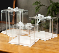 Boîte à gâteau transparente portable de 4, 6 et 8 pouces, fournisseur d'emballages pour boulangerie