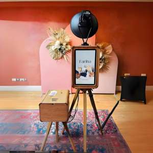 Aynı yazıcı standı Dslr ayna IPad fotoğraf kabini ile çift taraflı Retro ahşap fotoğraf kabini - Product Image 1