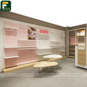 Luxury Fashion Boutique Display Cabinet Apparel Rack Wall Shelf <b>Reception</b> <b>Counter</b> Lighting Mirror Fixture - Product Image 1