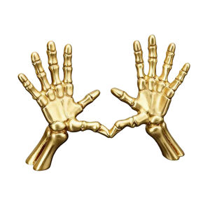 Statua di Mano Direzionale in Resina per Halloween, Scultura Personalizzata con Gesto dell'Ossa Dorate, Ornamento per Decorazioni di Halloween - Product Image 2