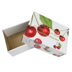 अनुकूलित पेपर बॉक्स उच्च गुणवत्ता वाले पेपर फल पैकेजिंग बॉक्स चेरी पैकेजिंग शीर्ष और नीचे पेपर बॉक्स