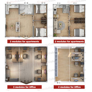 Moducube <span class=keywords><strong>Maison</strong></span> Conteneur Pliable Type Z à Deux Chambres, <span class=keywords><strong>Maison</strong></span> Préfabriquée Mobile Extensible à <span class=keywords><strong>Vendre</strong></span> - Product Image 3