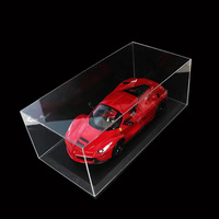 Boîte de rangement et de présentation pour modèles de voitures en acrylique haute transparence, pliable, avec couvercle anti-poussière intégré, personnalisable, pour blocs de construction