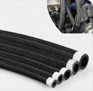CPE NBR 3/8 #6 6 # An6 6AN 20FT 10FT Cao Su Đen Nylon Thép Không Gỉ Bện Dòng Nhiên Liệu Dầu/Khí/Nhiên Liệu Hose Ống - Product Image 5