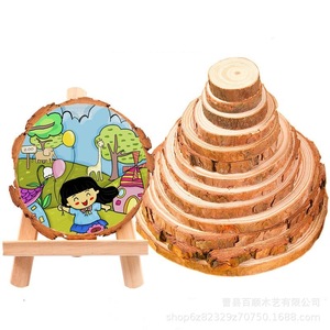Pine <b>Wood</b> <b>Slice</b> Craft Pieces Natural Color Round Handmade DIY Christmas Decoration Supplies - Product Image 3